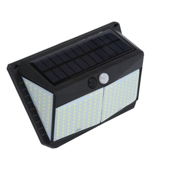 APLIQUE LED SOLAR 250LM ILUMINACIÓN 3 CARAS NEGRO