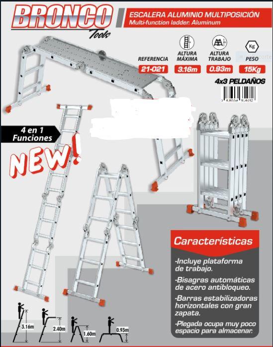 BRONCO ESCALERA REFORZADA MULTIPO ANDAMIO -150Kg