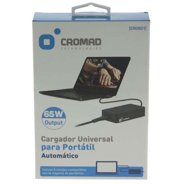 CARGADOR UNIVERSAL AUTOMÁTICO 65W CROMAD