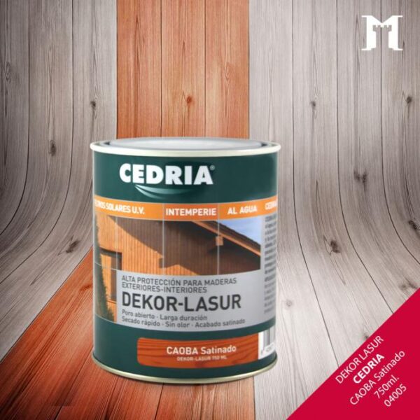 CEDRIA DEKOR LASUR A  750ML COLOR CAOBA