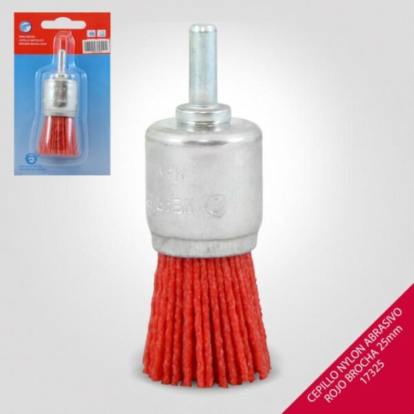 CEPILLO NYLON ABRASIVO ROJO BROCHA 25MM