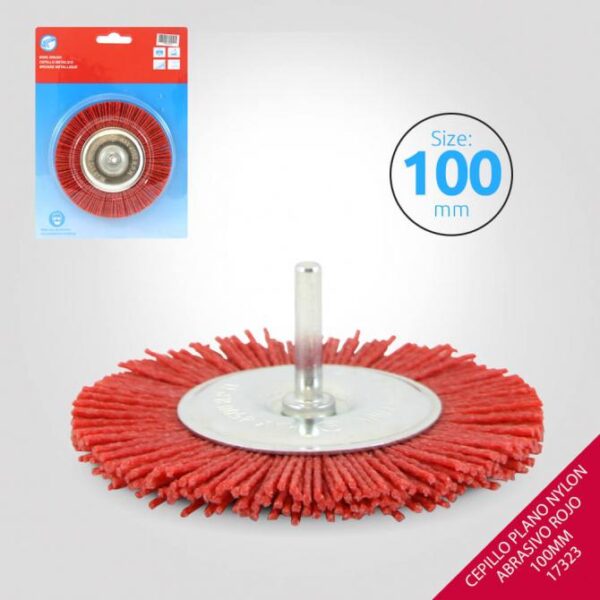 CEPILLO PLANO ABRASIVO NYLON ROJO 100MM