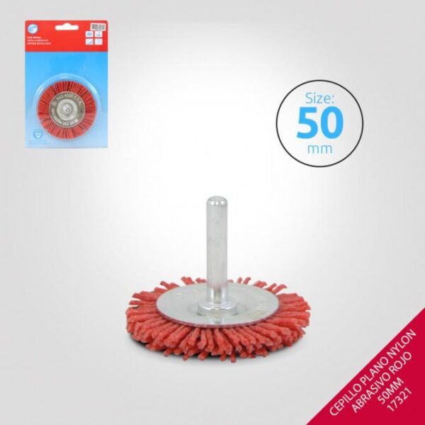 CEPILLO PLANO ABRASIVO NYLON ROJO 50MM