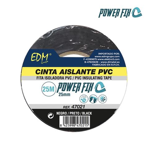 CINTA AISLANTE 25MX25MM NEGRA EDM