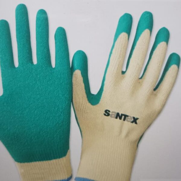 GUANTE ALGODON LATEX VERDE T/G SANTEX