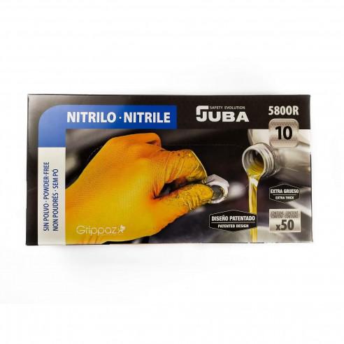 GUANTE NITRILO NARANJA T-10 50UDS 5800R JUBA