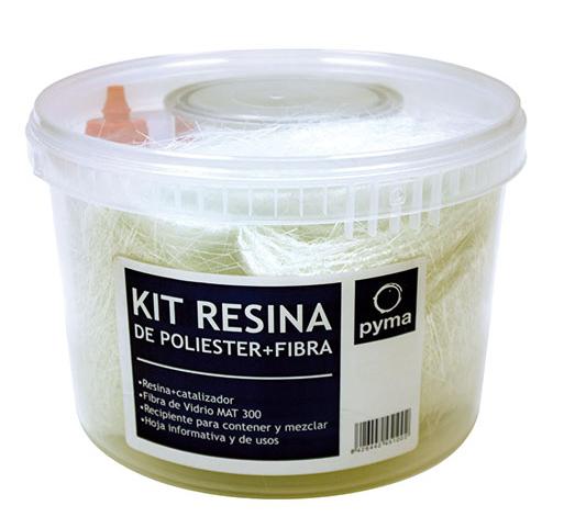 KIT POLIESTER RESINA FIBRA CATALIZADOR MALLA REGAR