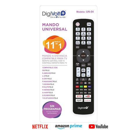 MANDO A DISTANCIA UNIVERSAL TV 11 EN 1 UN54 DIGIVO