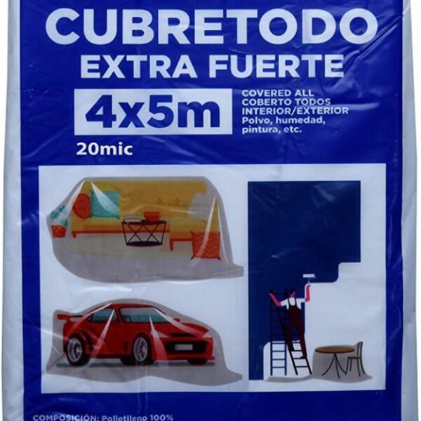 PLASTICO CUBRETODO  FUERTE 4X5 M 30MICRAS