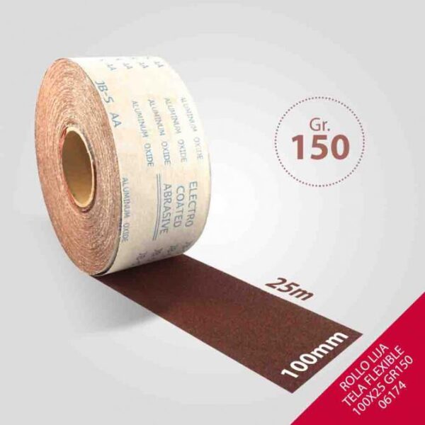 ROLLO LIJA TELA FLEXIBLE 100X25 GR150