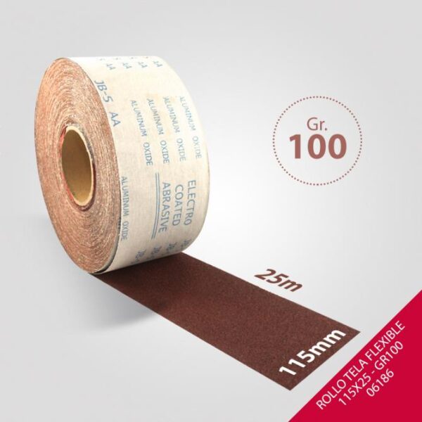 ROLLO LIJA TELA FLEXIBLE 115X25 GR100