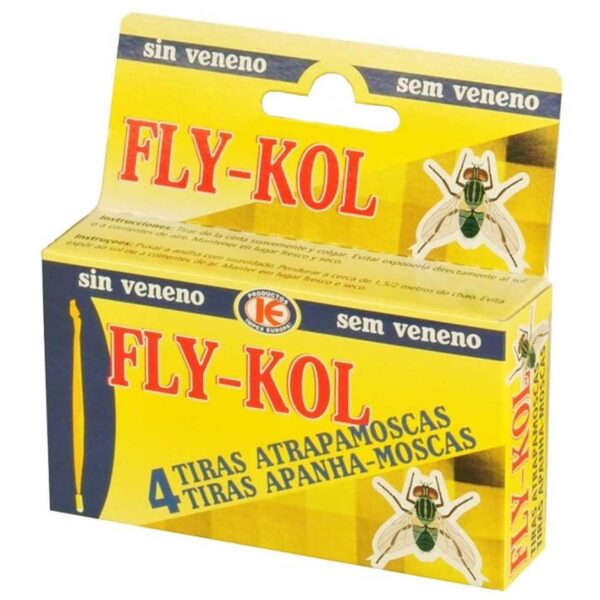 TIRAS FLY-KOL ATRAPAMOSCAS SIN VENENO  PACK 4 UDS