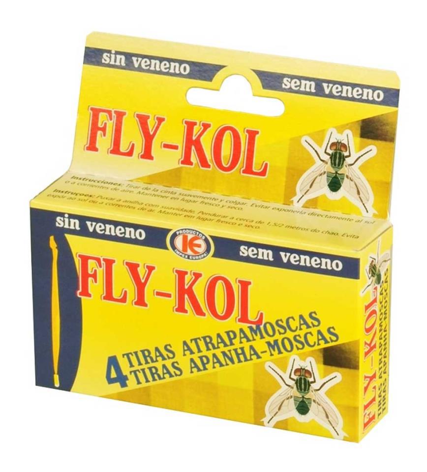 TIRAS FLY-KOL ATRAPAMOSCAS SIN VENENO  PACK 4 UDS