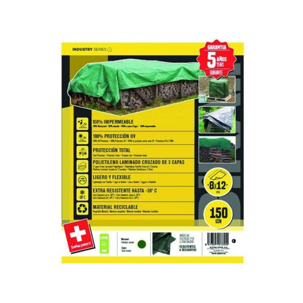 TOLDO POLIETILENO 90GR  04X06MT VERDE DE BIKAIN