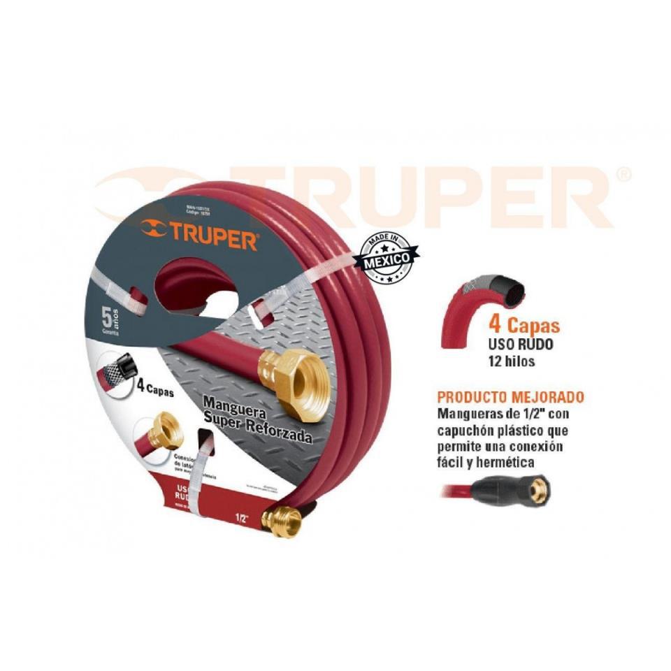 TRUPER MANGUERA SUPER REFORZADA 4CAPAS-13mmX25M