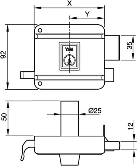 YALE CERRADURA 1250-80DHP