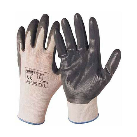 GUANTE NITRILO NYLON GRIS T-9