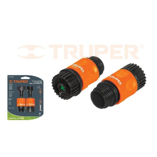 TRUPER CONECTOR MANGUERA 19MM SISTEMA CLICK 2PCS