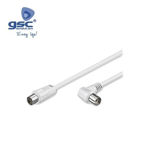 GSC EXTENSION TV ACODADO MACHO-HEMBRA-1 5M-BLANCO