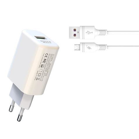 PACK CARGADOR CORRIENTE L85D 18W   CABLE MICRO USB