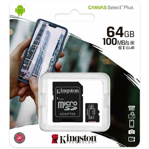 MEMORIA MICRO SD KINGSTON CLASE 10 64GB 100MB/S