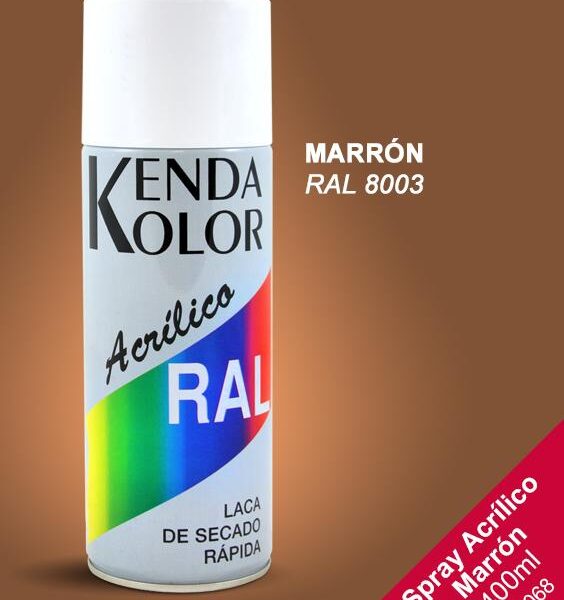 SPRAY MARRÓN KENDA ACRÍLICO 400ml RAL 8003