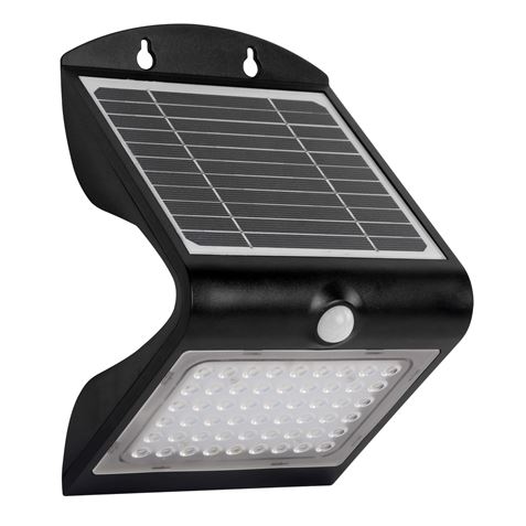 APLIQUE LED SOLAR 4W 500LM DOBLE ILUMINACIÓN NEGRO