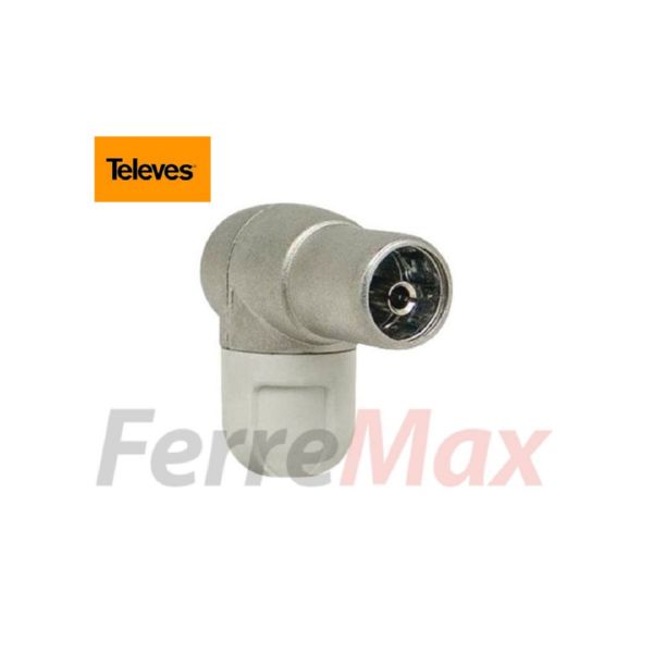 TELEVES CONECTOR TV ACODADO HEMBRA METAL