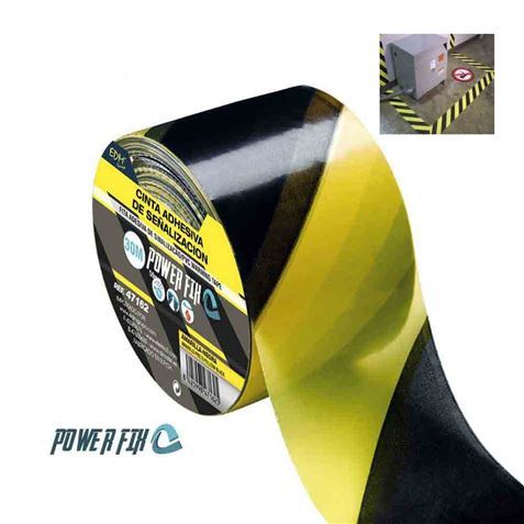 CINTA ADHESIVA DE SEÑALIZACION AMARILLO-NEGRA 30M