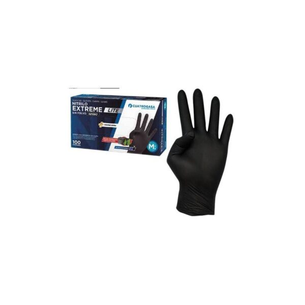 GUANTE DESECHABLE NITRILO NEGRO T-M C100 CU-GDNIT-
