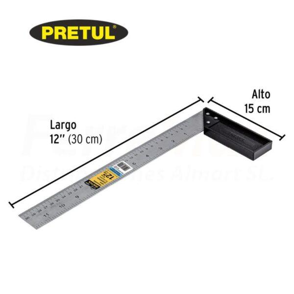 PRETUL ESCUADRA CARPINTERO MANGO PLASTICO 30cm