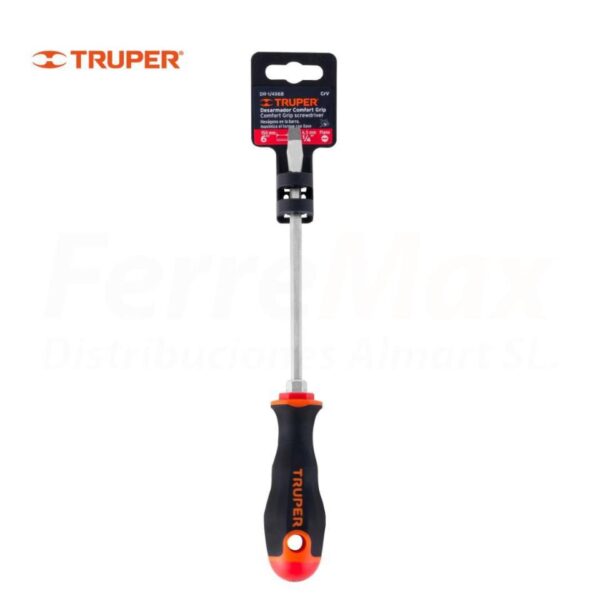 TRUPER DESTORNILLADOR PLANO GRIP 1/4x15cm