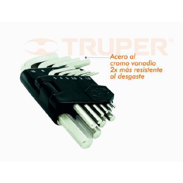 TRUPER JUEGO 10 LLAVES ALLEN MM ESTUCHE