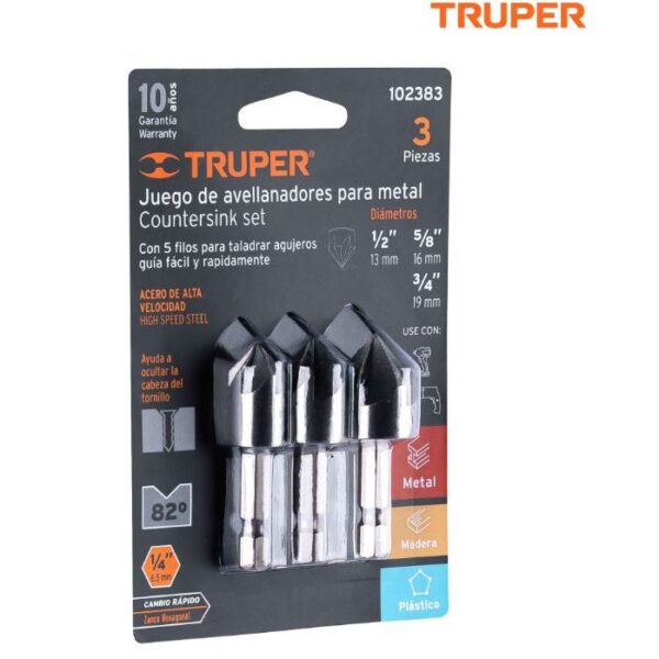TRUPER JUEGO 3 AVELLANADORES METAL M6-M8-M10