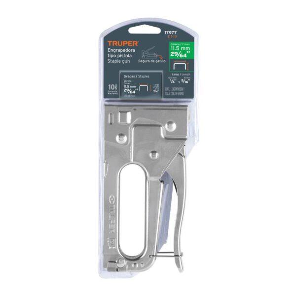 Truper Engrapadora tipo pistola para 1-4 y 5-16 co
