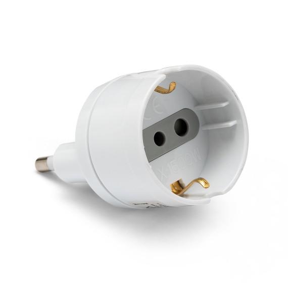Adaptador Europeo Plano-Schuko 10a-250v