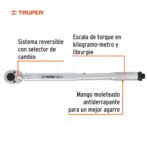 TRUPER TORQUIMETRO DADO 1/2' DE 27-204Nm ESTUCHE