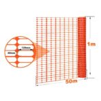MALLA DE SEÑALIZACIÓN NARANJA 80GRS M2 1X50 METROS
