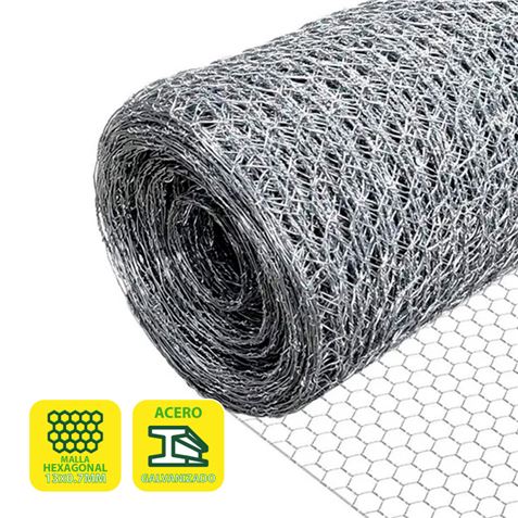 MALLA GALLINERO HEXAGONAL 13X0 7MM 1X50 METROS SUN