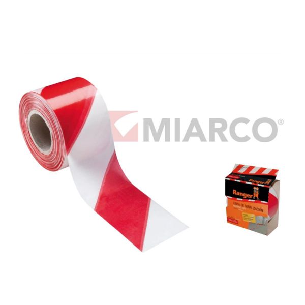 CINTA SEÑALIZ ROJO-BLANCO ADHESIVA 50mmX33mt