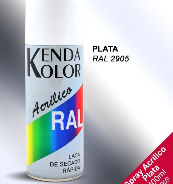 SPRAY PLATA KENDA ACRÍLICO 400ml RAL 2905