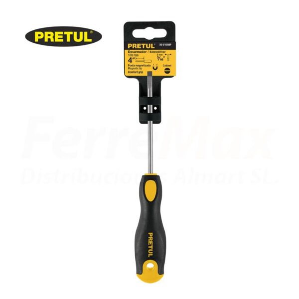 PRETUL DESTORNILLADOR RECTO MGO GRIP 3/16X100mm